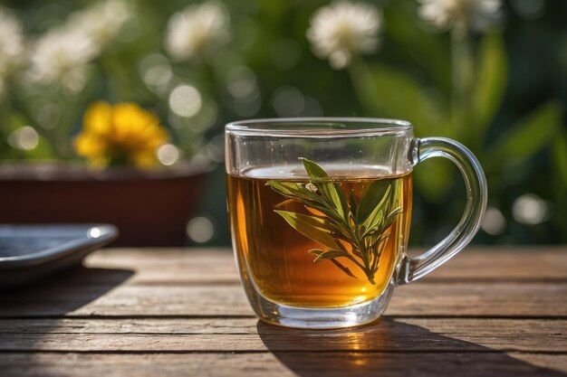 Fresh Herbal Tea Outdoors