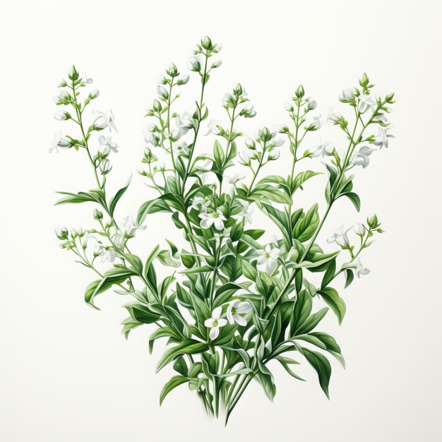 Photo fresh herbs isolated on white background artemisia dracunculus