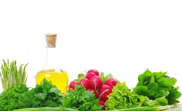 Fresh herbs isolated on white