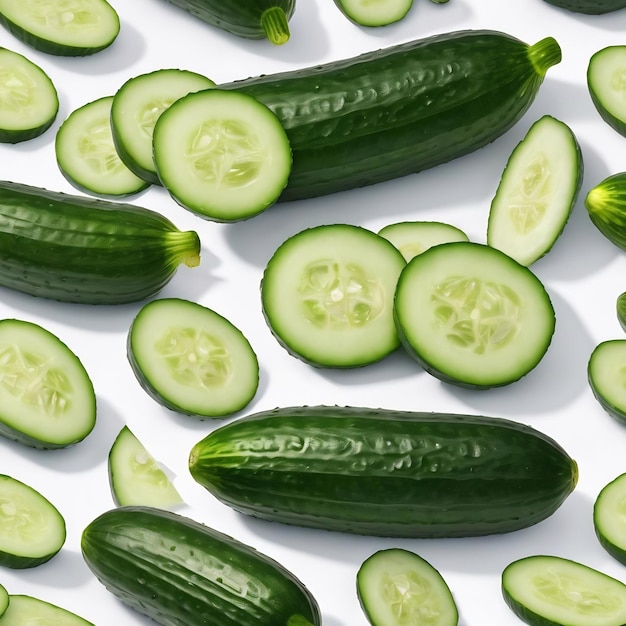 Fresh holland cucumber on white background