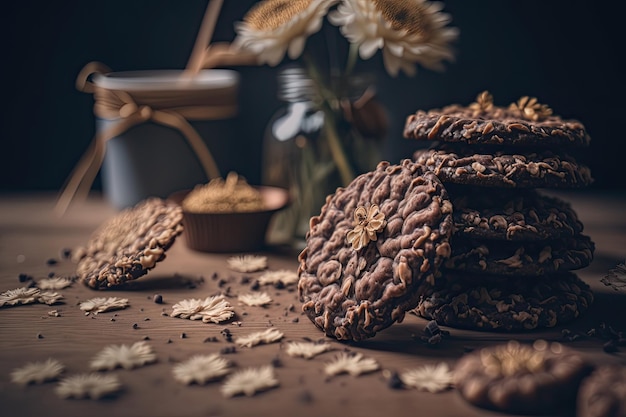 Fresh homemade Chocolate Oatmeal Cookies