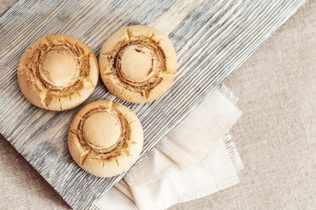 Fresh homemade cookies as mushroom.