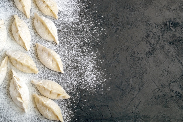 Fresh homemade dumplings on the table