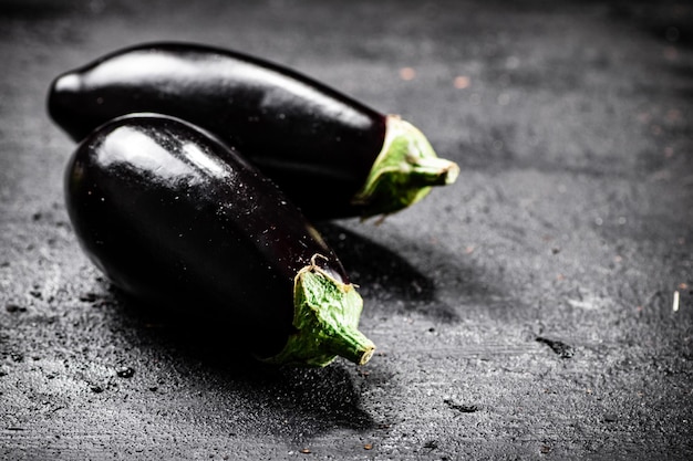 Fresh homemade eggplant on the table