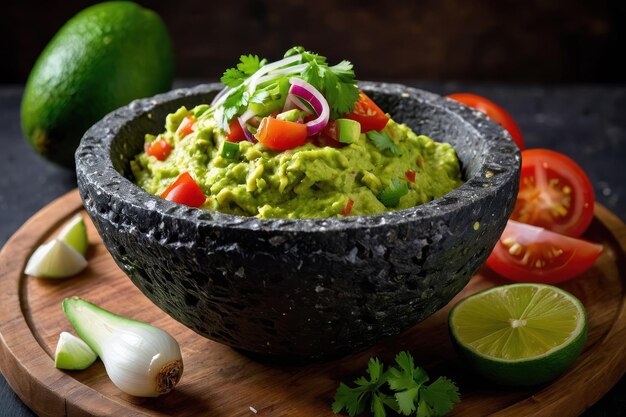 Photo fresh homemade guacamole