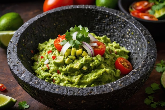 Photo fresh homemade guacamole