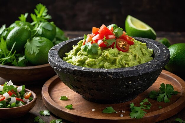 Photo fresh homemade guacamole