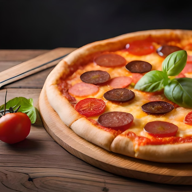 Fresh Homemade Italian Pizza Margherita with buffalo mozzarella and basil