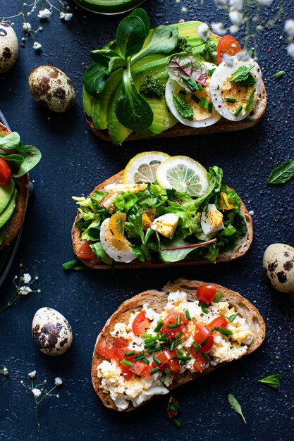 Fresh homemade open faced sandwiches recipe idea