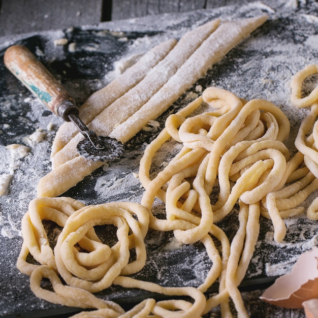 Fresh homemade pasta pici