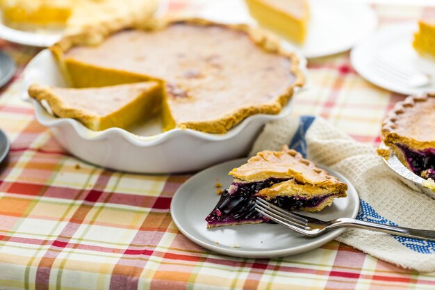 Fresh homemade pie made from organic berries.