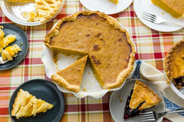 Fresh homemade pie made from organic berries.