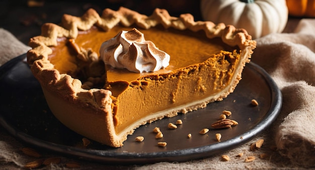 Fresh homemade pumpkin pie