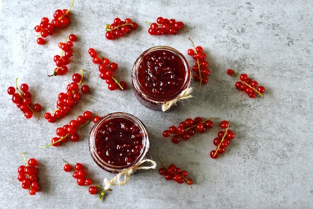 Fresh homemade redcurrant jam