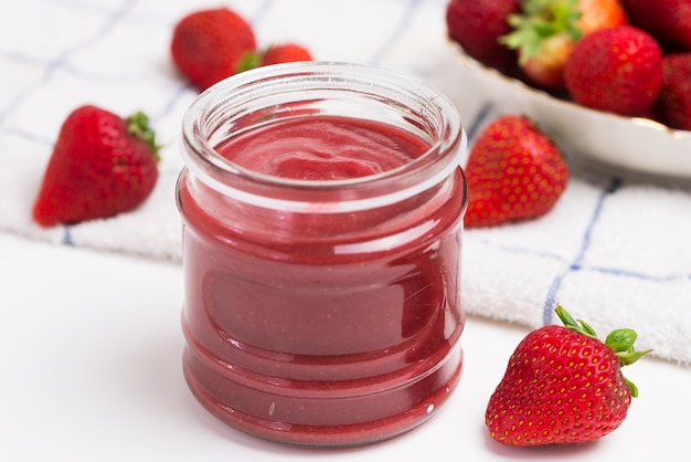 Fresh homemade strawberry jam