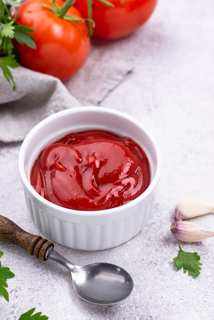 Fresh homemade tomato sauce with garlic