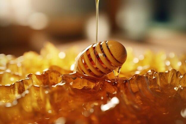 Fresh honey melts ultra realistic ultra detailed generative ai