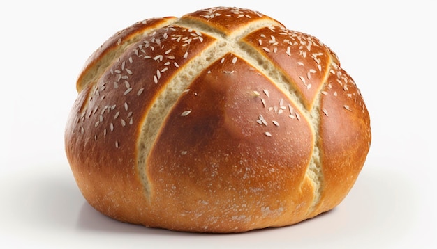 fresh hot bread isolate on white background generative ai