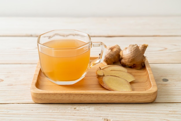 Fresh and hot ginger juice glass