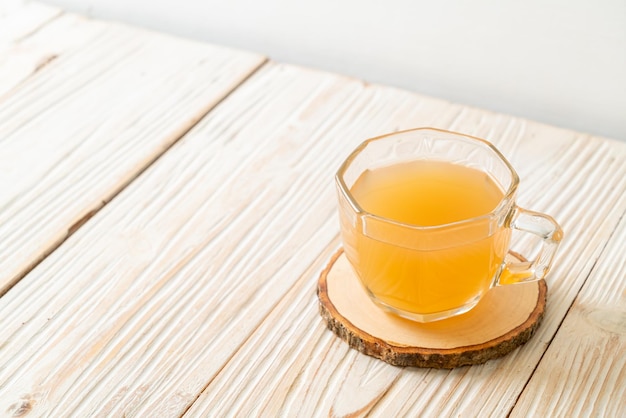 Fresh and hot ginger juice glass