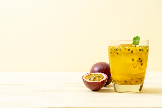 fresh and iced passion fruit juice