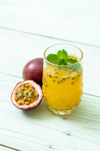 fresh and iced passion fruit juice