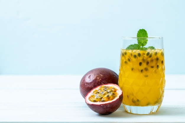 fresh and iced passion fruit juice