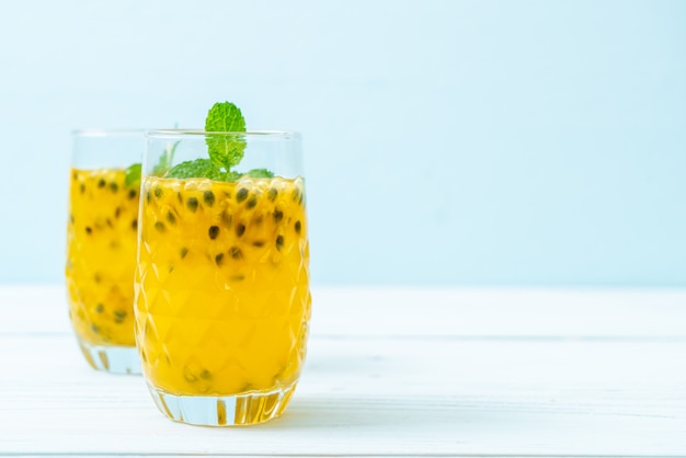 fresh and iced passion fruit juice