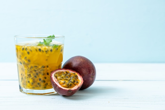 fresh and iced passion fruit juice