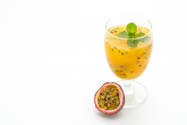 fresh and iced passion fruit juice