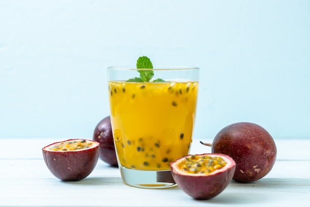 fresh and iced passion fruit juice