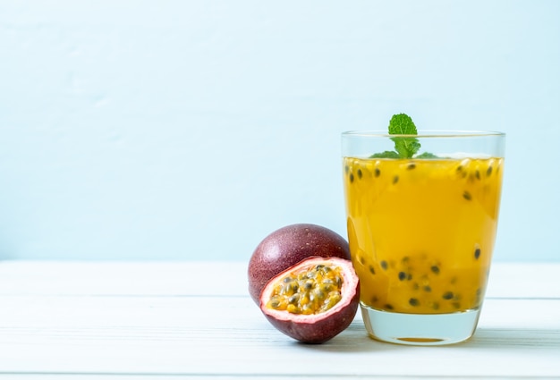 fresh and iced passion fruit juice