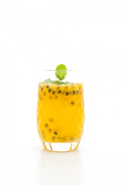 fresh and iced passion fruit juice