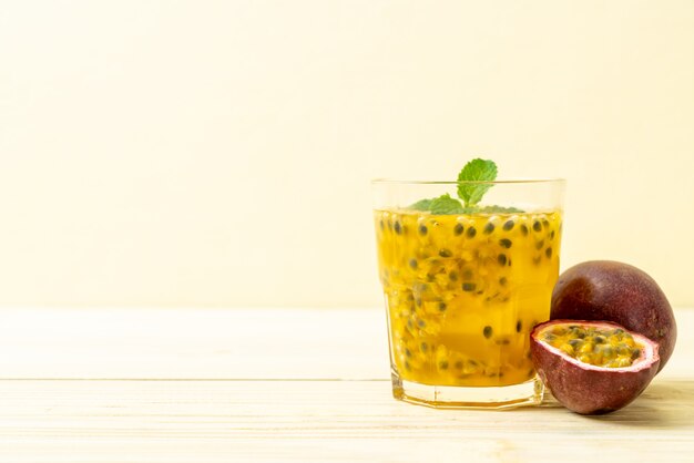 fresh and iced passion fruit juice