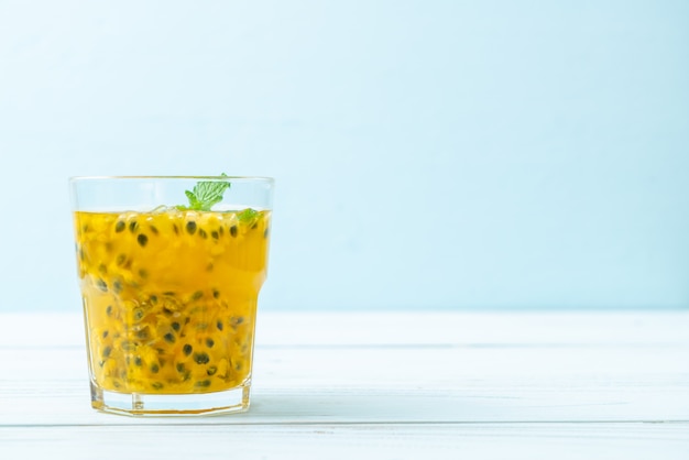 fresh and iced passion fruit juice