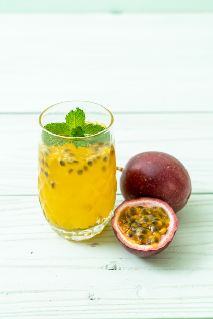 fresh and iced passion fruit juice