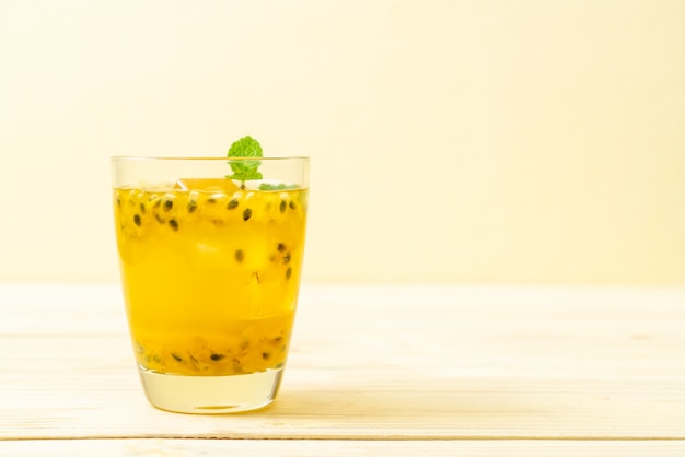 fresh and iced passion fruit juice