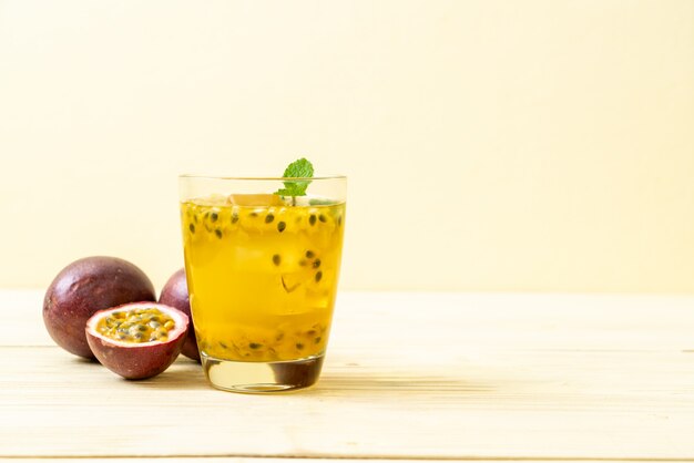 fresh and iced passion fruit juice