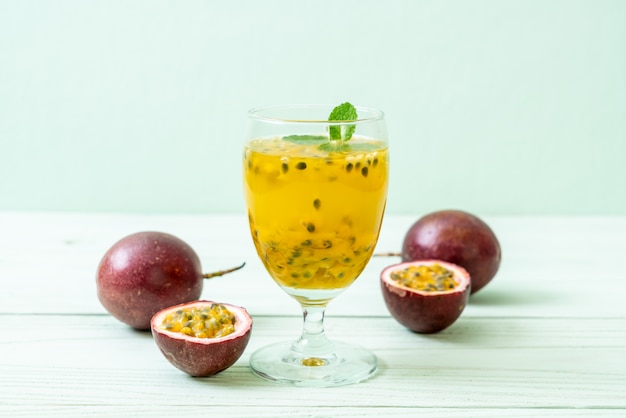 fresh and iced passion fruit juice