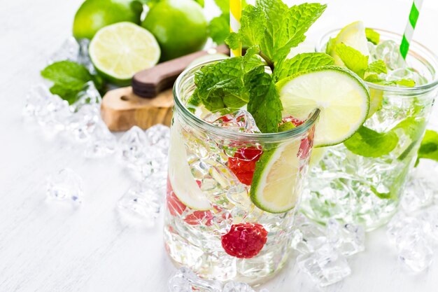 Fresh infused water made with organic ccitruses and berries.