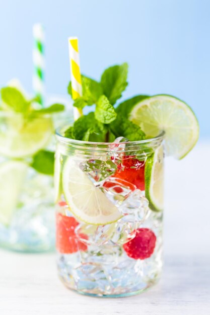 Fresh infused water made with organic ccitruses and berries.