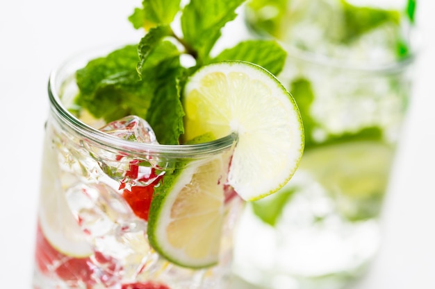 Fresh infused water made with organic ccitruses and berries.