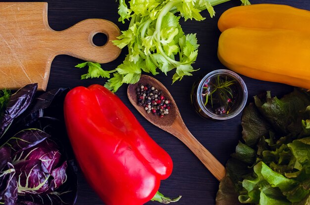 Fresh ingredients for salad