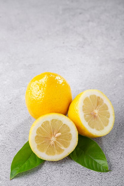 Fresh italian lemons on the table Sicilian lemon