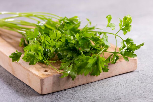 Fresh italian parsley on the table Green parsley