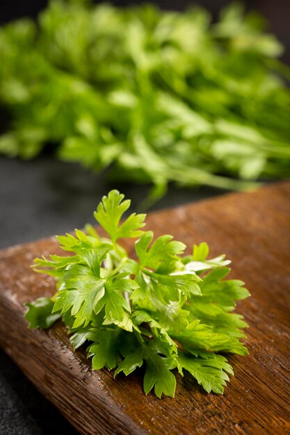 Fresh italian parsley on the table Green parsley