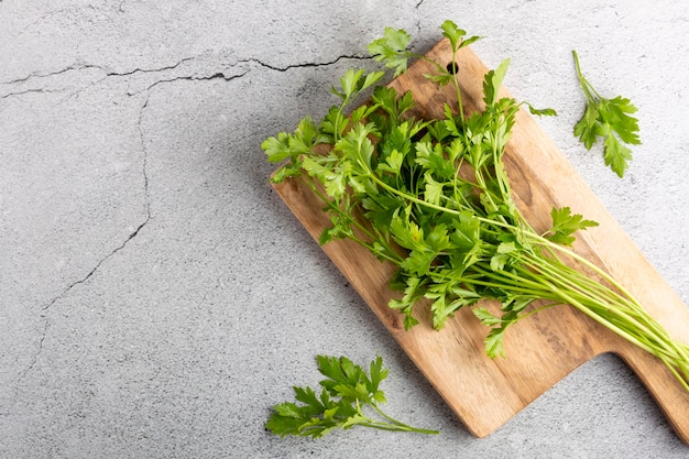 Fresh italian parsley on the table Green parsley