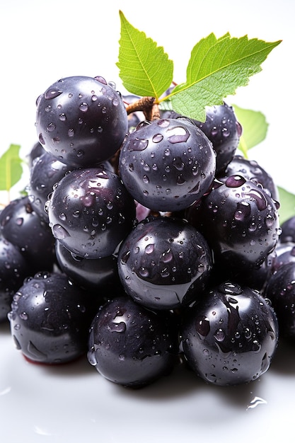 Fresh Jabuticaba isolated on a white background to be used as product photography AI generated