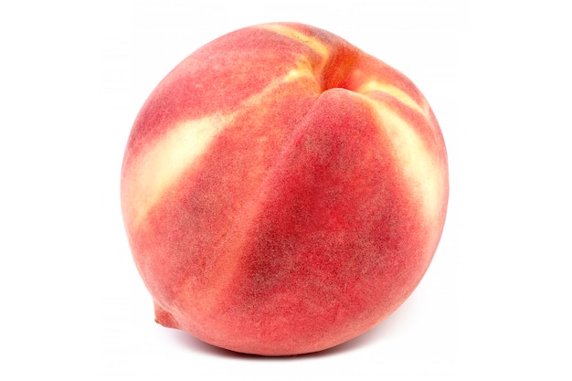 Fresh Japanese peaches on white background Clipping path