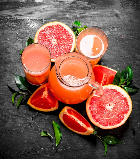 Fresh juice from grapefruits.